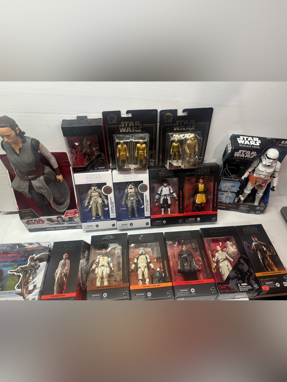 Huge Lot Star Wars 16 Black Series Action Figures Stormtrooper Qimir Luke Anakin